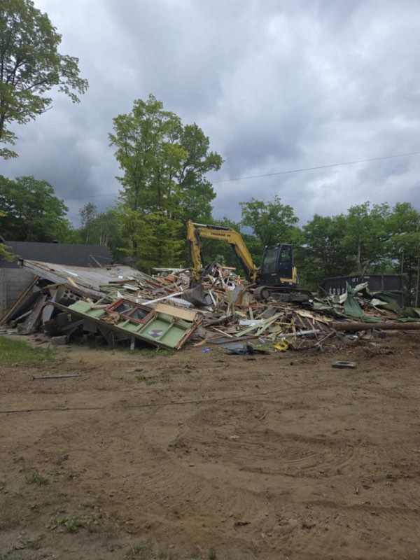 Demolition debris ready to haul
