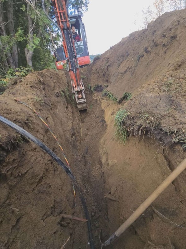 Trench dug for a line