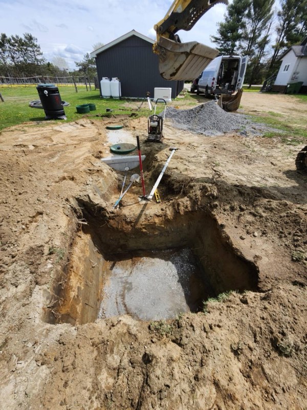 Digging around a septic tank