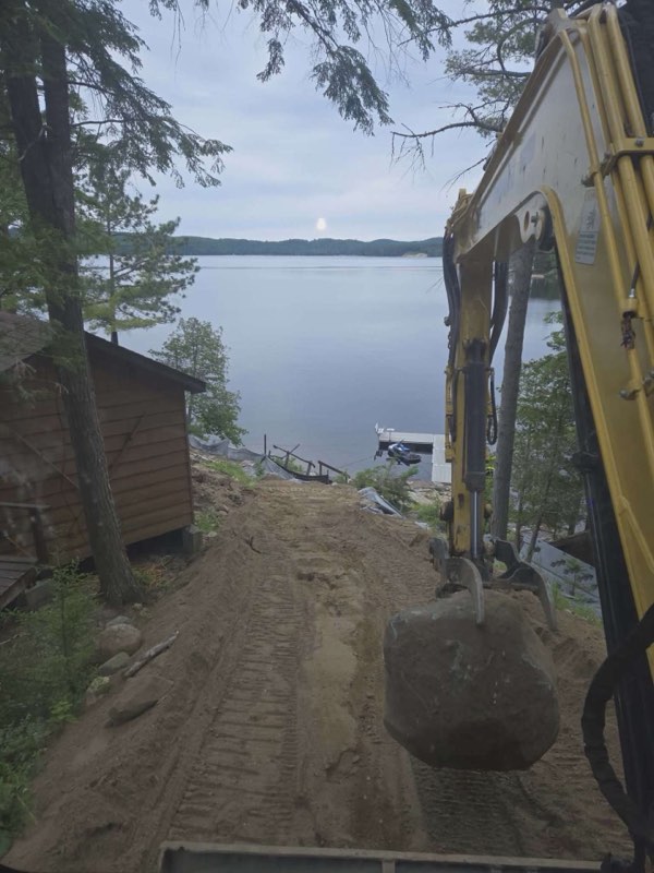 Digging on a lakefront lot